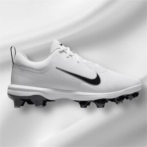 Nike Men's White and Black Force Zoom Trout Baseball Cleats Size 7